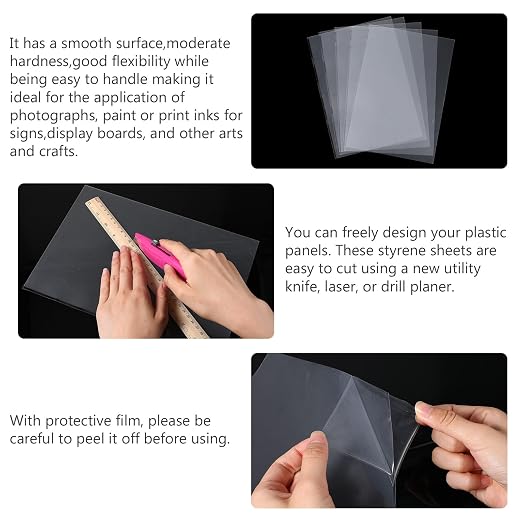 10PCS Clear Plastic Sheets Clear PVC Flexible Plastic Board Sheet | 8.25 x