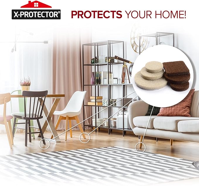 Felt Furniture Pads X-PROTECTOR 133 PCS Premium Furniture Pads