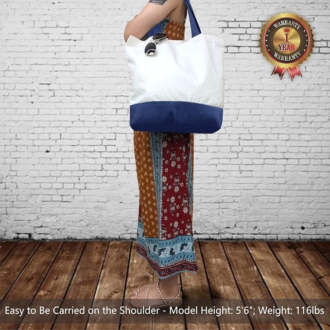 TOPDesign 6-Pack Super Strong Large 12oz Cotton Canvas Tote Bag, Reusable