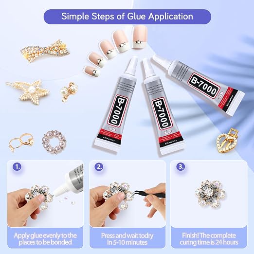 FITTDYHE 3PCS Jewelry Glue - 15ML/0.5fl oz Clear DIY Craft Glue