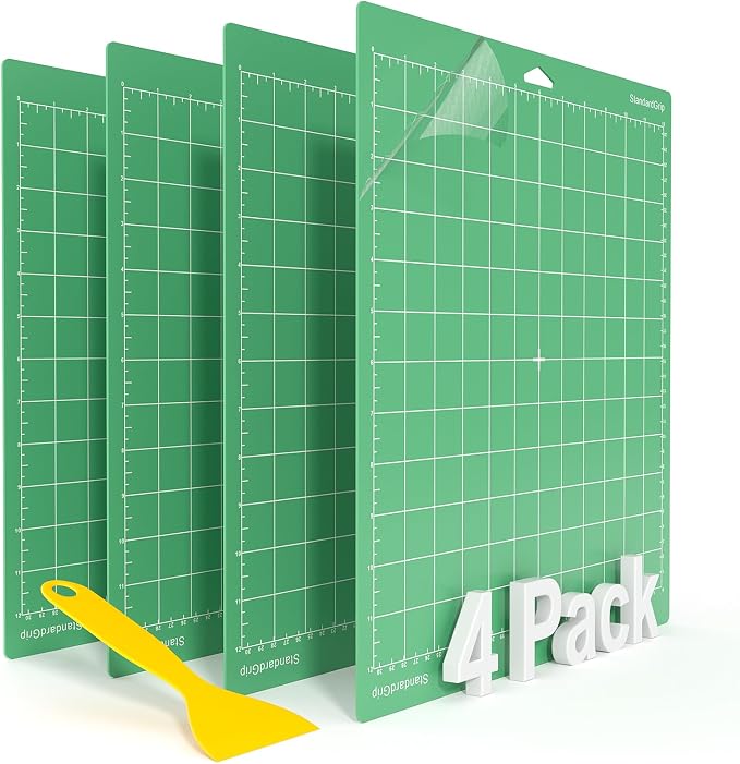 Cutting Mat for Cricut, 12x12 inch 4 Pack Variety Cutting Mats StandardGrip