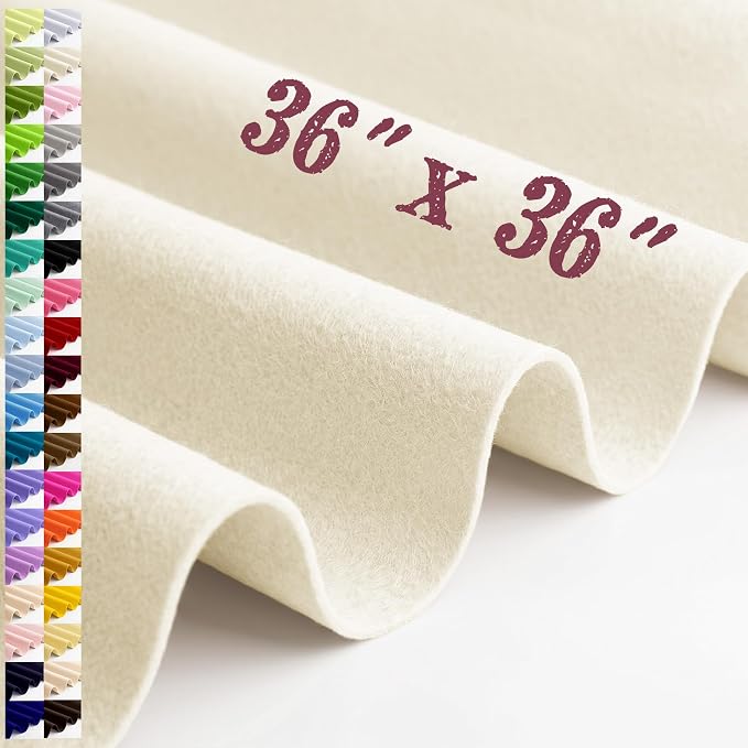Large Felt Fabric Sheet 36 x 36 Inch, 1.6mm Thick | Soft nonwoven felt