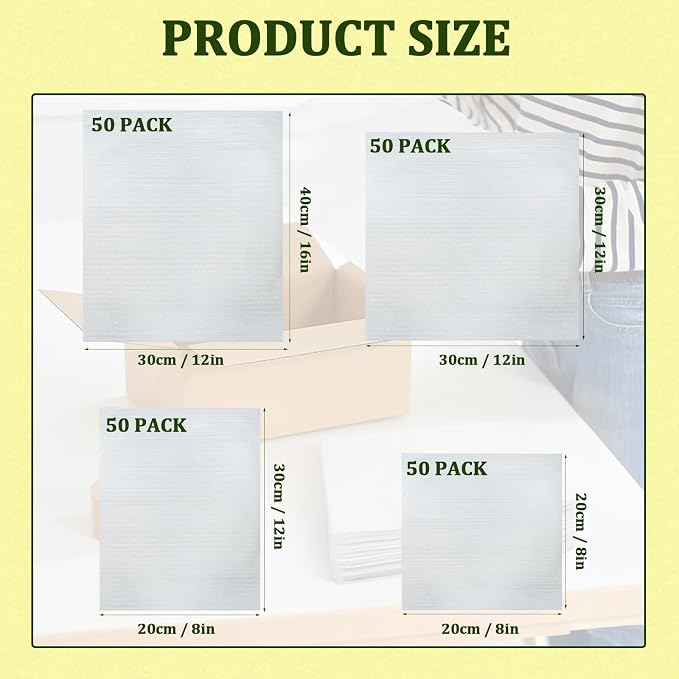 200PCS Cushion Foam Pouches, Moving Packaging Supplies