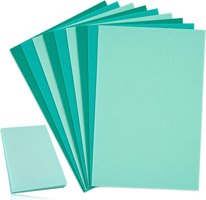 Whaline 18Pcs Felt Fabric Sheets Soft Thick Assorted Turquoise Craft Felt Pack