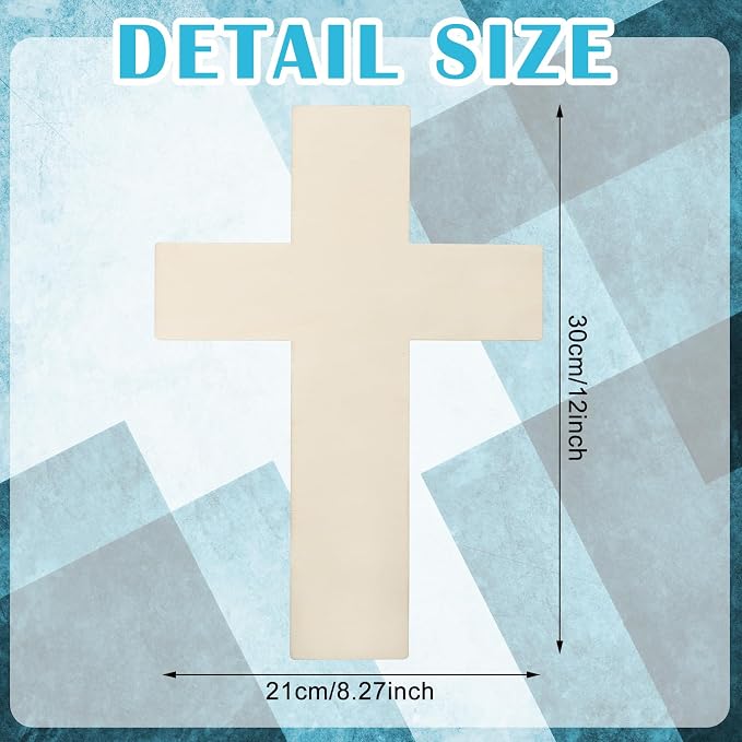Anglechic 12 Pcs Wooden Cross Craft 12 Inch Wood Crosses