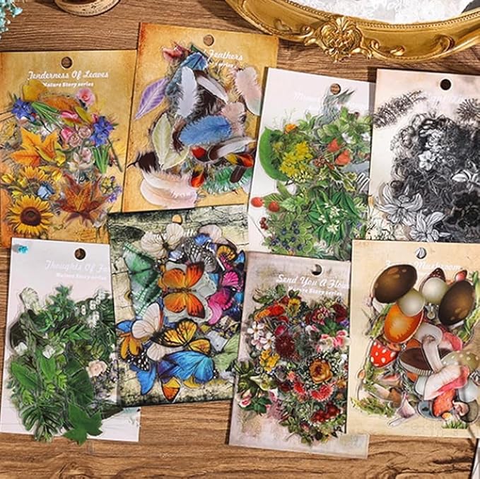 Imeepa 480Pcs Nature Stickers 8 Series Theme Scrapbooking Stickers | Plants
