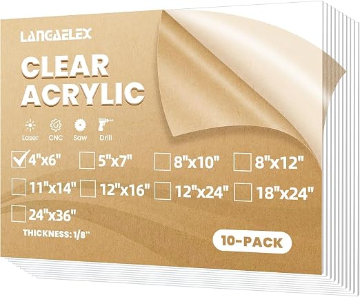 10 Pack 4x6 1/8" Clear Plexiglass Sheets
