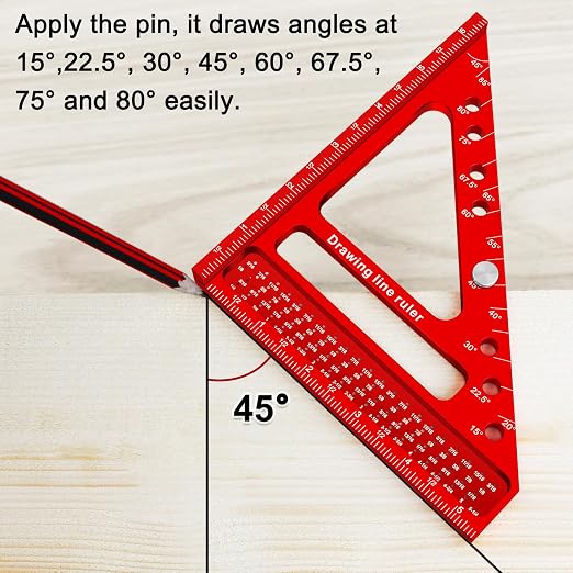 Large Carpenter Square 6.5''x5.79''Protractor Ruler