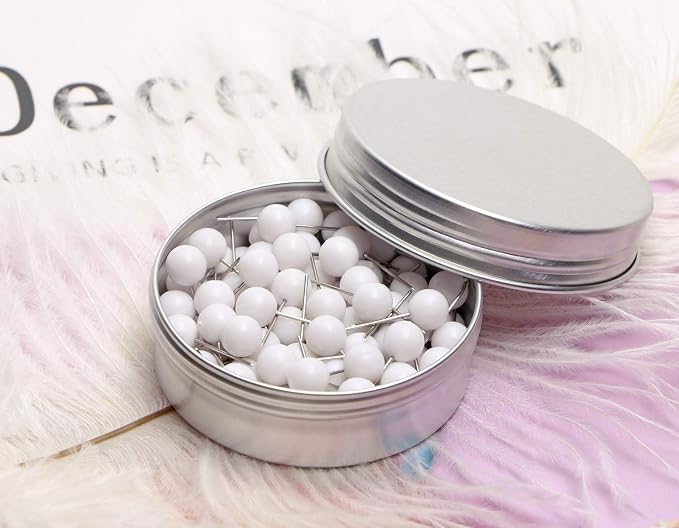 Tupalizy 100PCS 1/4 Inch Small Round Head Map Tacks Pins
