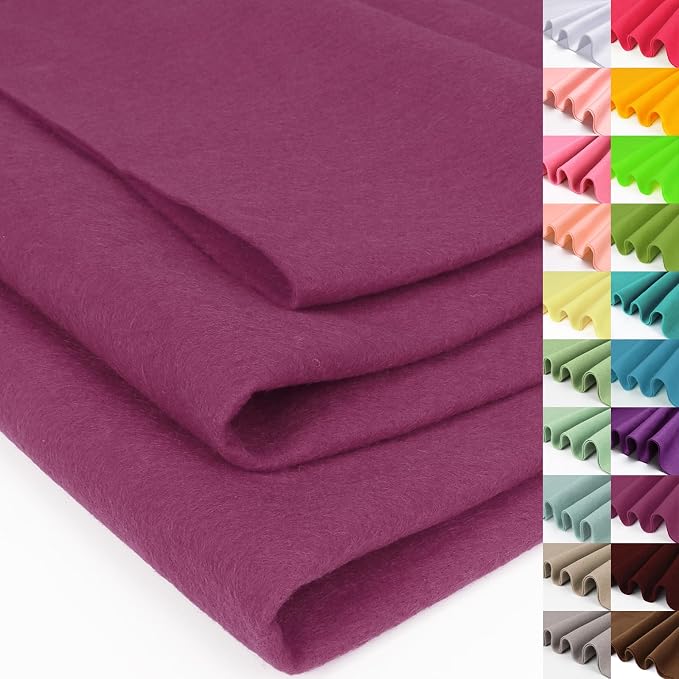 XSEINO Soft Felt Fabric, Large Single Piece, 36x108 Inch, 1.4mm Thick Fuchsia