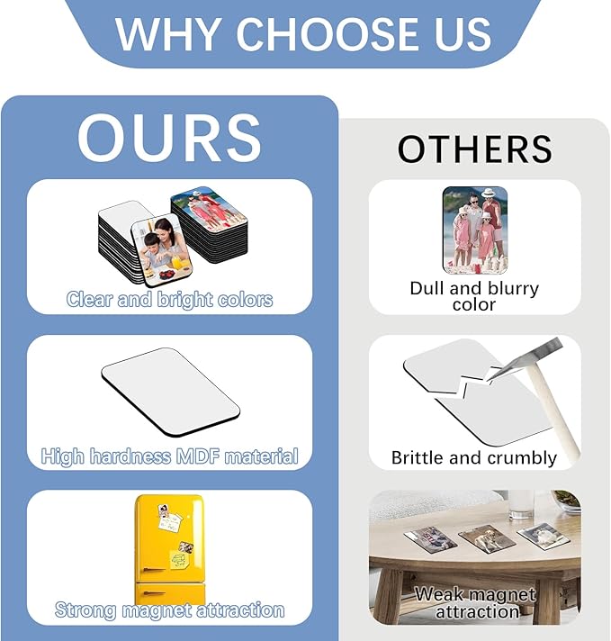 80PCS Sublimation Magnet Blanks Bulk 5.5x7.5 CM Rectangle