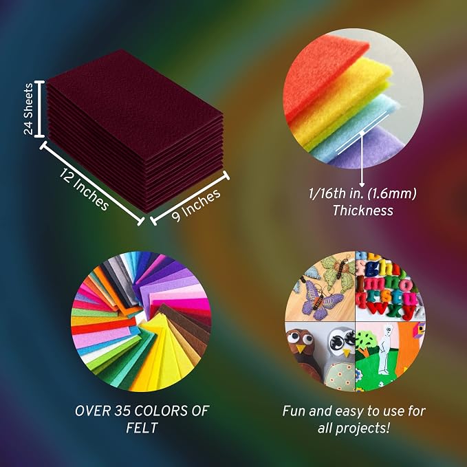 FabricLA Acrylic Felt Sheets for Crafts
