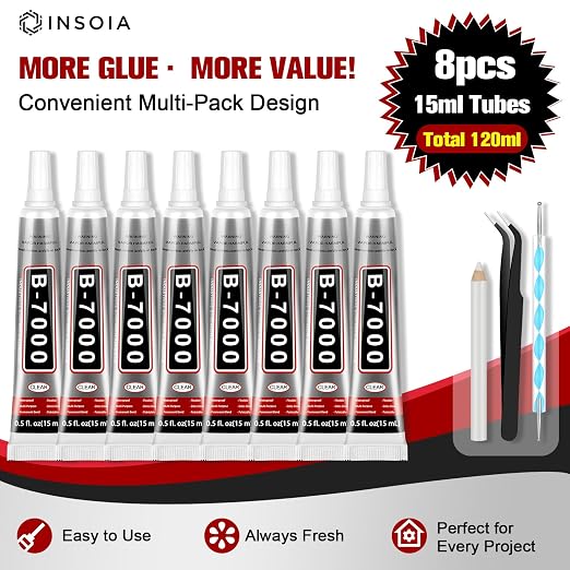 8 PCS 15ml B7000 Glue Clear