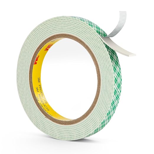 3M Double Sided Foam Tape 0.5" x 10Ft White 4026 Double Coated Urethane