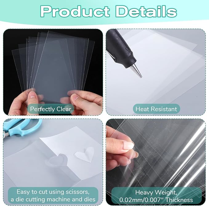 20 Pcs Acetate Sheets, A5 Heat Resistant Clear Acetate Sheets