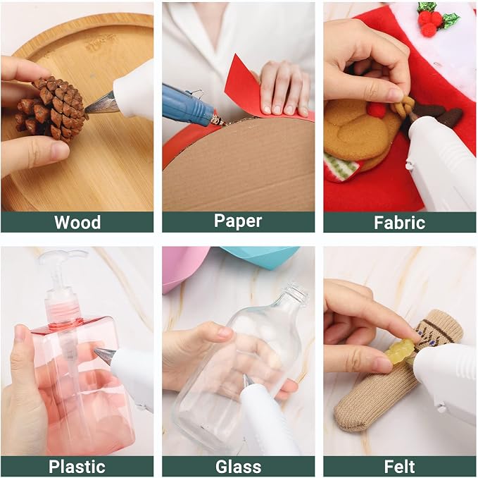 Glitter Gold Hot Glue Sticks, Manarty 48 PCS Full Size Hot Melt Glue Sticks