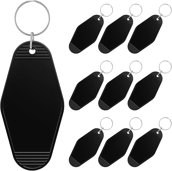 Uniclife 10 Pcs Blank Hotel Keychain Tags, Vintage Motel Keychain