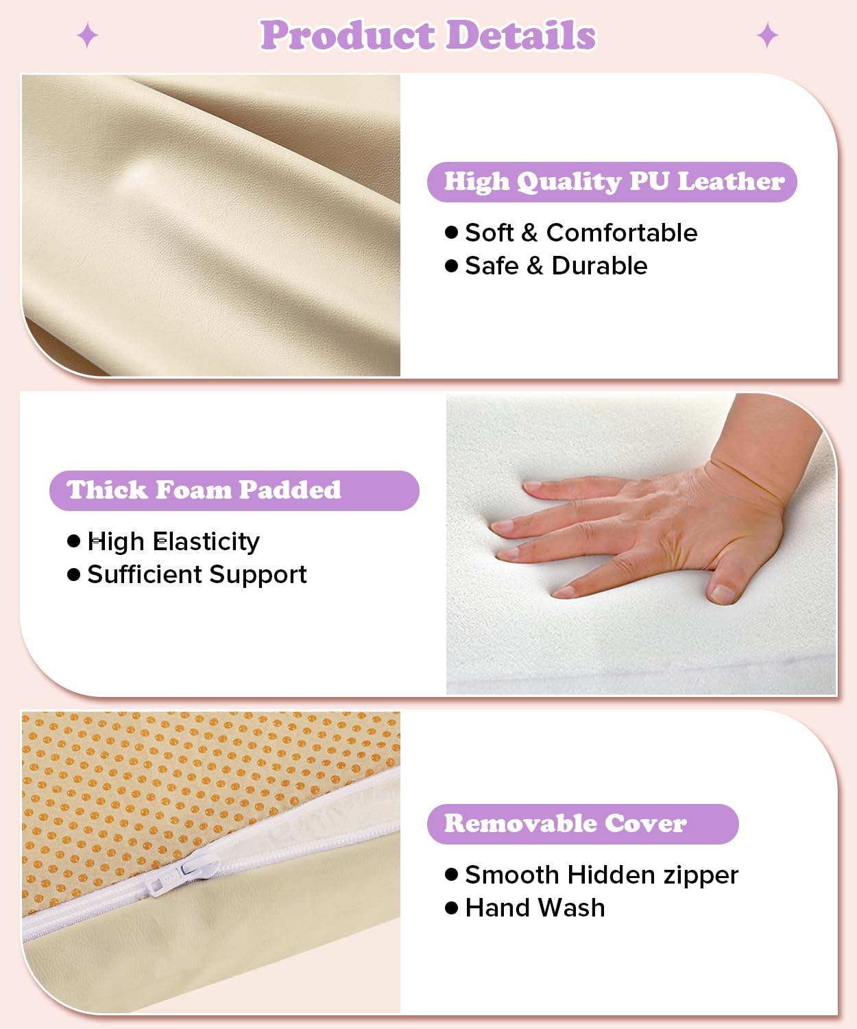 39X59Inch Trifold Thick Foam Play Mat for Babies| Soft Padded Foam Floor Mat for Kids Playroom | Foldable Playmat | Non-Slip Crawling Removable Cover Washable Crawling Playmat Infant
