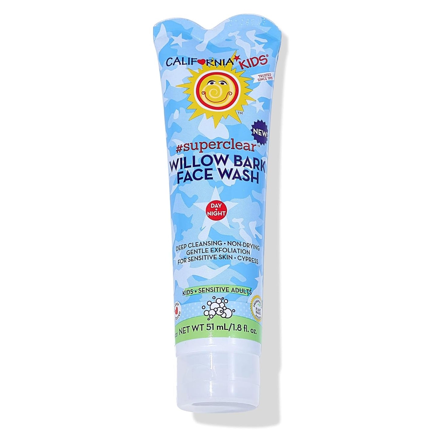 California Kids Face Wash | Gentle Exfoliating Face Wash For Kids + Teens | Mild Salicylic Acid Cleanser For Sensitive Skin | 1.8 oz. / 51 mL