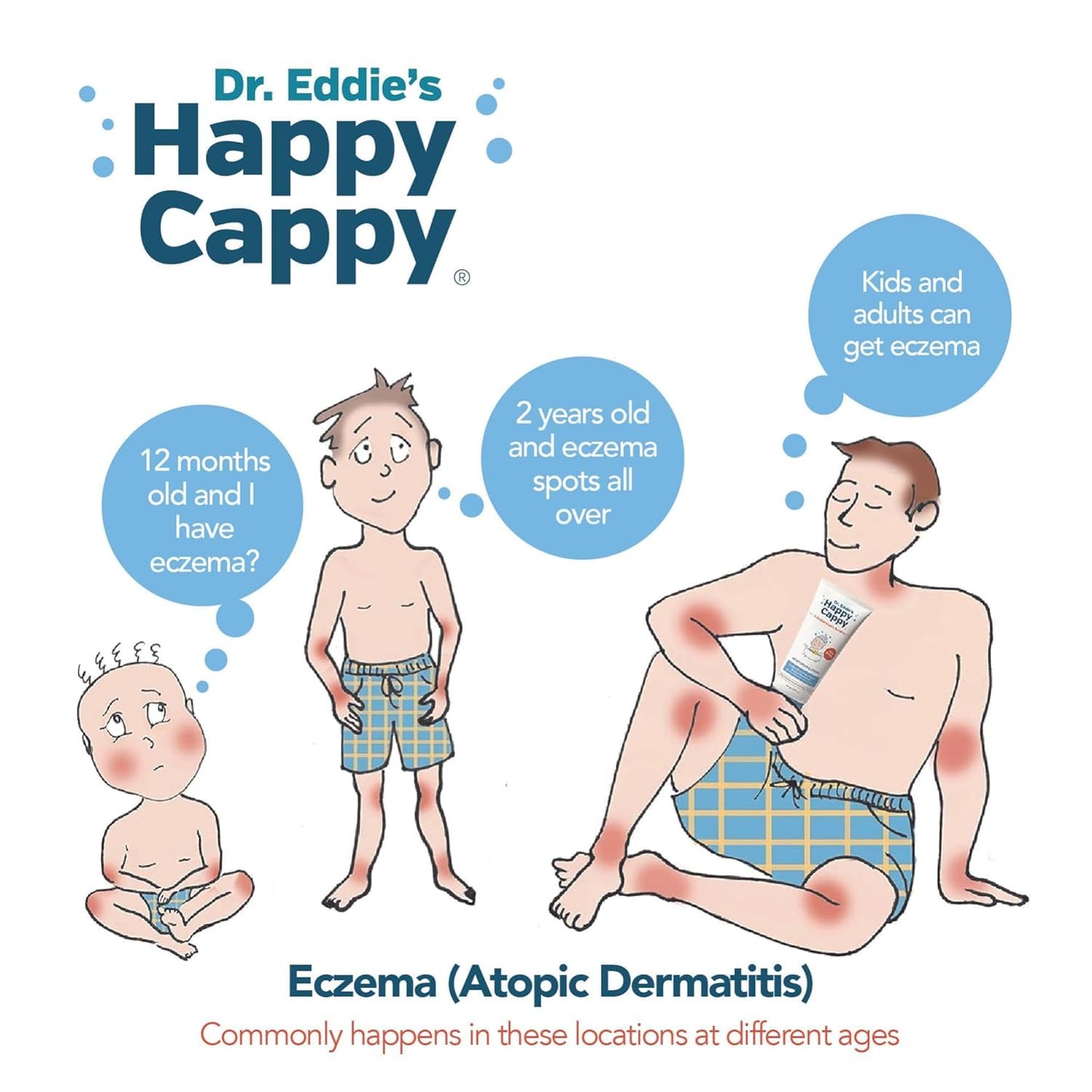 Happy Cappy Medicated and Daily Shampoo and Beanie Brush Bundle - Baby Dandruff Shampoo, Cradle Cap Brush for Babies, Toddlers, Helps Cradle Cap and Seborrheic Dermatitis, Fragrance-Free - 3 Pieces