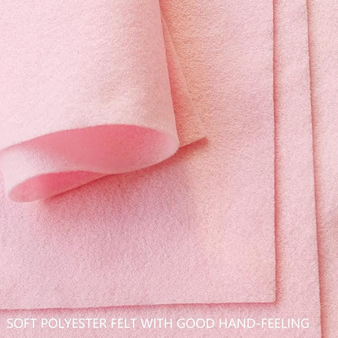 Jtnohx Color Felt, Soft Felt Sheets, 1.4mm Thick 8"x12" Handicraft Felt Fabrics