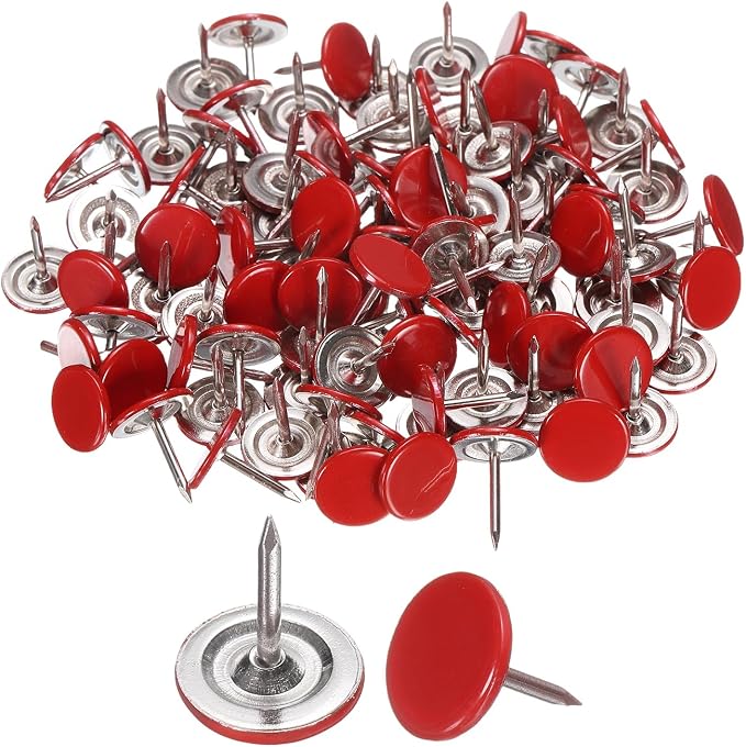 uxcell 150Pcs Upholstery Tacks, 11mmx13mm Flat Head Thumb Tack Decorative