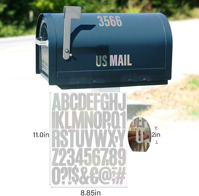 Letter Stickers, Mailbox Numbers, 2 Inch Waterproof Vinyl Alphabet | 2 Inch