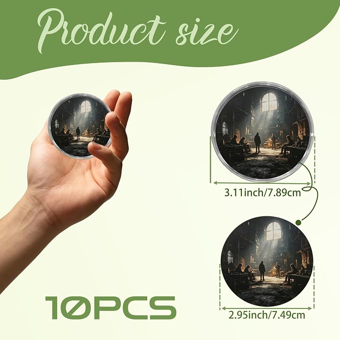 10Pcs 3.11 Inch Clear Button Pins, DIY Photo Acrylic Blank Badge Pins, Snap