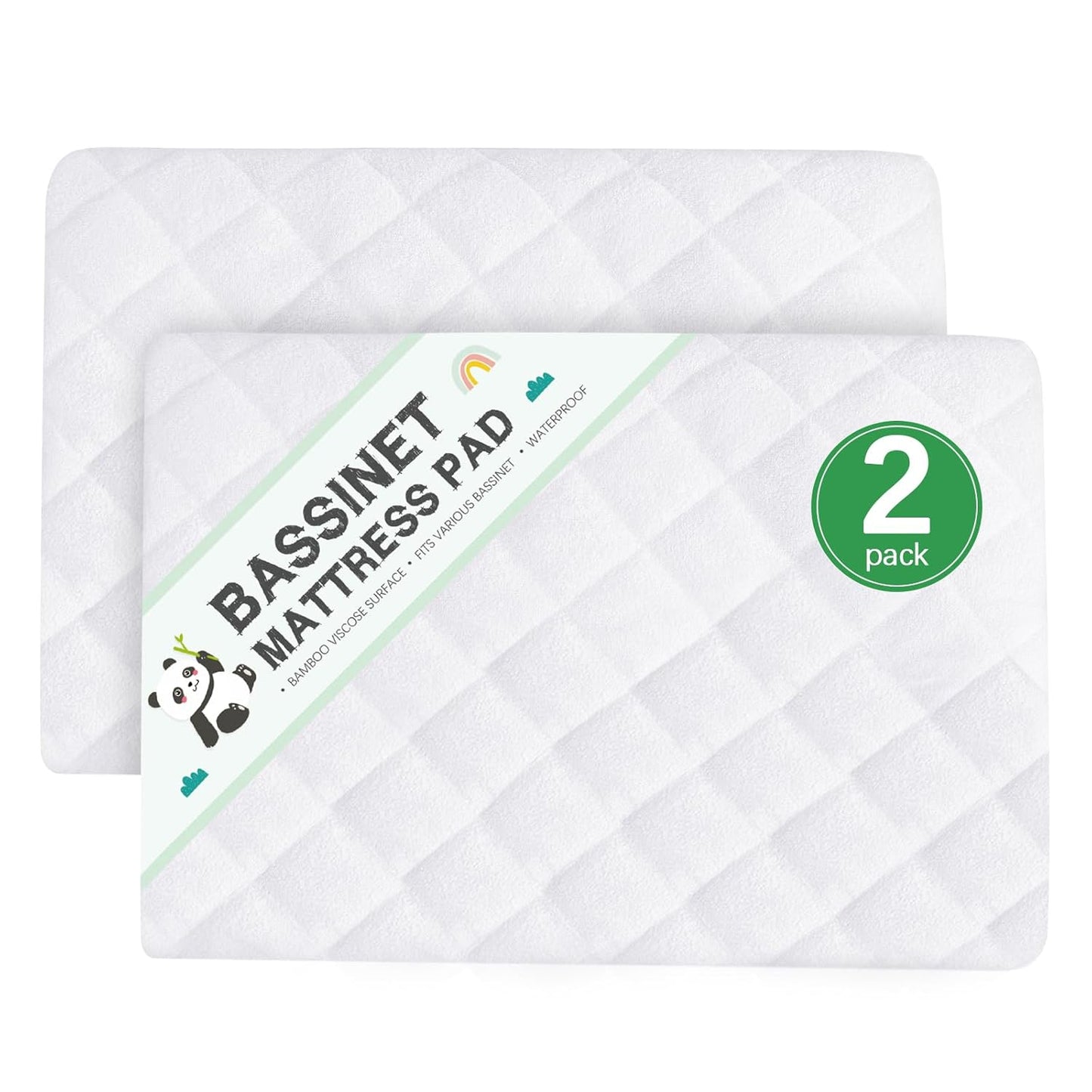 Waterproof Bassinet Mattress Protector, Fit for 20" x 33" Angelbliss (3 in 1), wayfong, venowu, YADAQE, and Cowiewie Bassinet, Ultra Soft Breathable, Washer & Dryer
