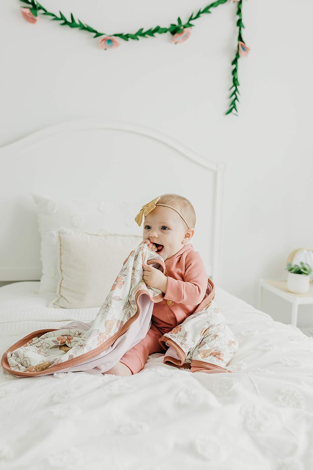 Copper Pearl Three-Layer Baby Blanket: Soft Baby Quilts for Boys and Girls | Breathable, Cozy, Toddler Blanket | Baby Quilt for Newborns | 46x46 Premium Polyester/Rayon | Ferra
