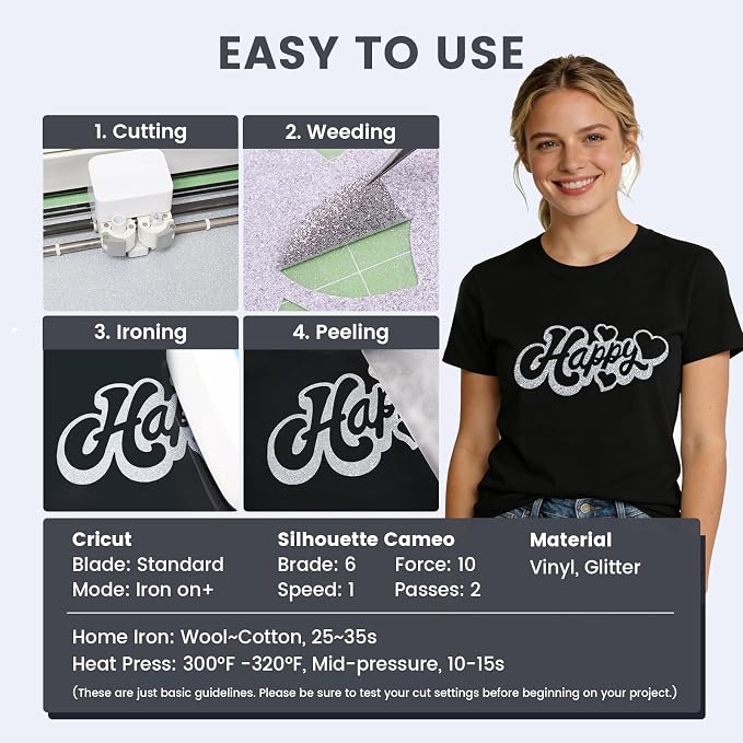 Silver Glitter HTV Heat Transfer Vinyl