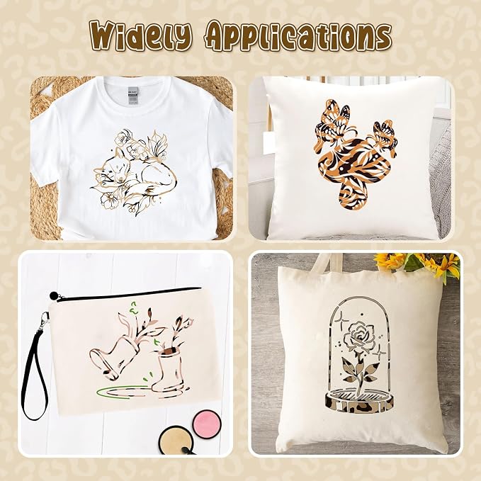 HTVSTD Leopard Heat Transfer Vinyl 16 Sheets 12×10in Iron on Vinyl | Animal