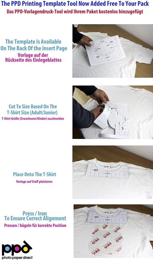 PPD 40 Sheets 8.5x11" Iron-on Heat Transfer Vinyl Paper Light Fabrics | Premium