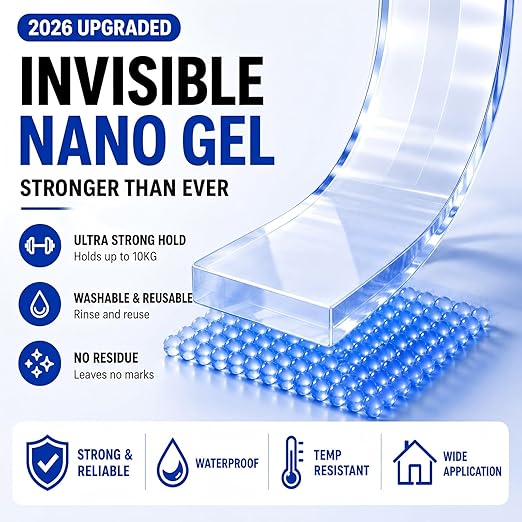 Double Sided Tape Heavy Duty, Nano Clear Mounting Tape, Picture Hanging Poster