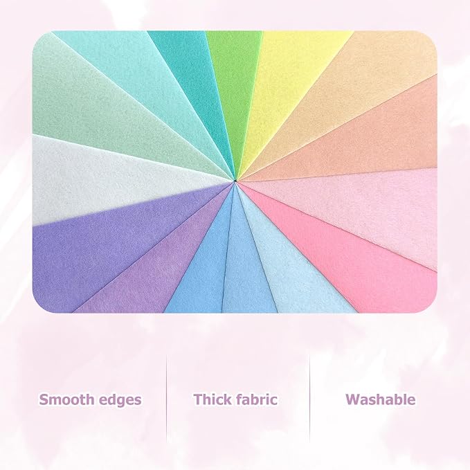 30Pcs Stiff Felt Sheets, 1.5mm Thick Felt Fabric Sheets | Non Woven Polyester