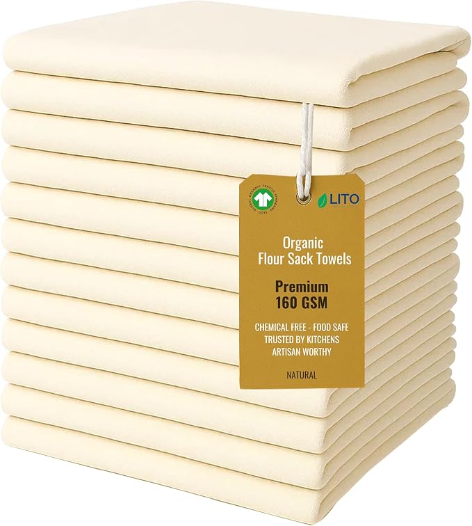 GOTS Certified 100% Organic Cotton Flour Sack | Tea Towel