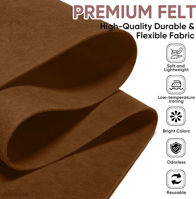 Soft Felt Fabric Sheet 18" x 36", 1.6mm Acrylic Craft Felt, Large Precut Sheet