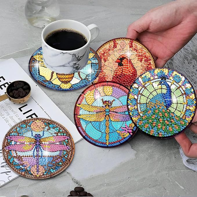 ijbnhd 8 Pcs Animals Diamond Painting Coasters |