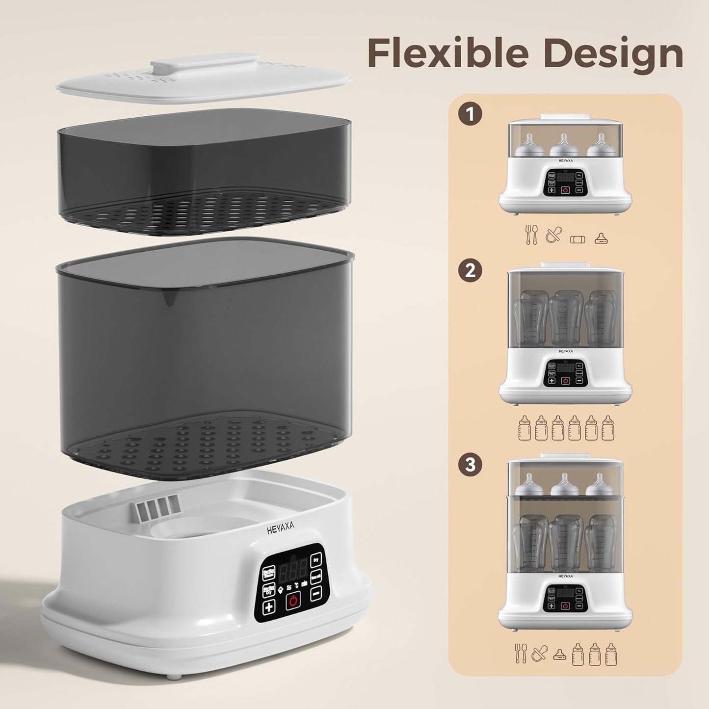 Bottle Steri-lizer and Dryer, Electric Steamer and Dryer for All Bottles, Parts & Baby Essentials, 10 Bottles Large Capacity, Touch Screen and Auto-Off