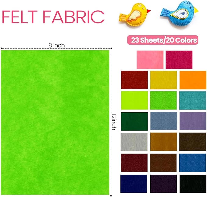 Moukeren 240 Pcs 12 x 8 Inch Felt Sheets Bulk