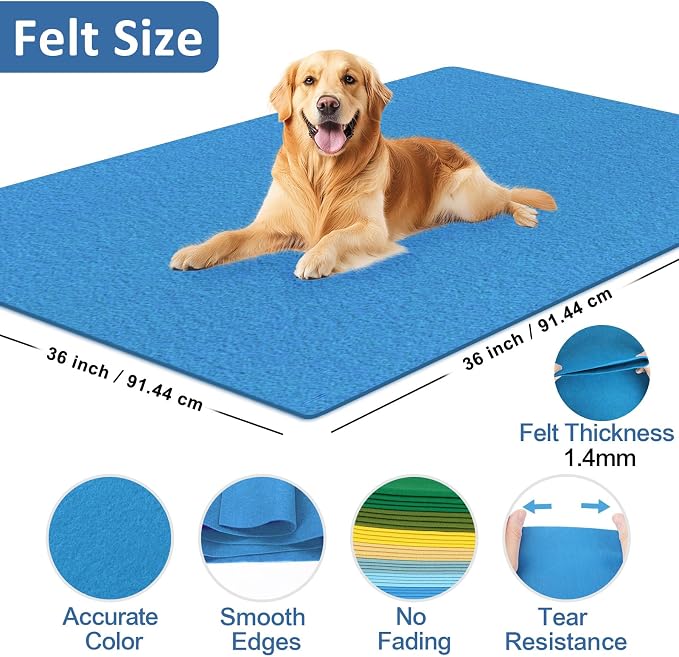 Sky Blue Fabric Sheet 36" X 36", 1.4mm Thick Large Soft Durable Flexible Craft