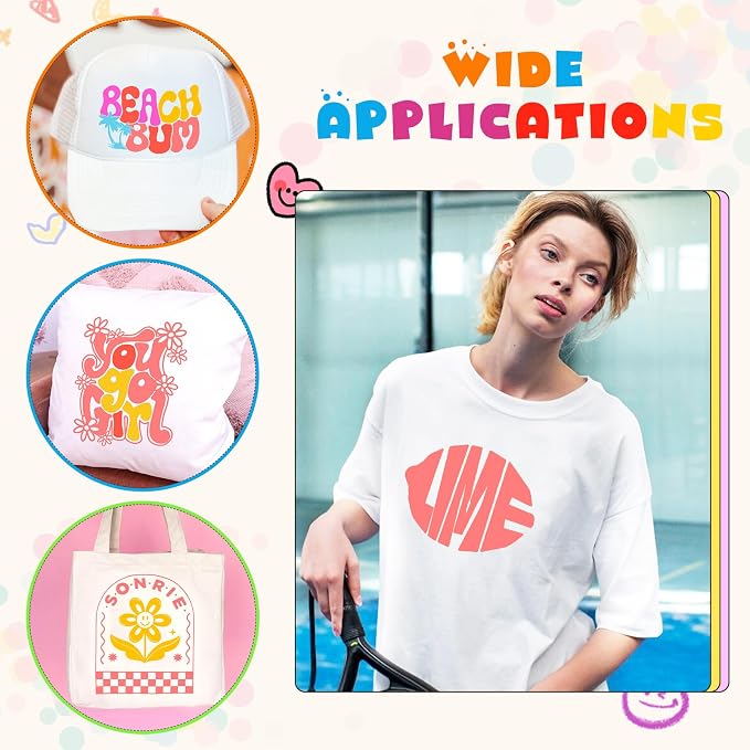 Tintnut Light Pink Neon Heat Transfer Vinyl, easy cut & weed, stretch washable