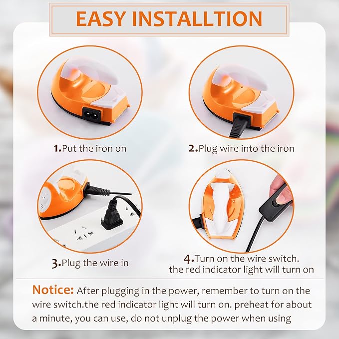 Honoson Mini Craft Iron Mini Heat Press Small Iron 3.93 x 2.36 x 2.76 in