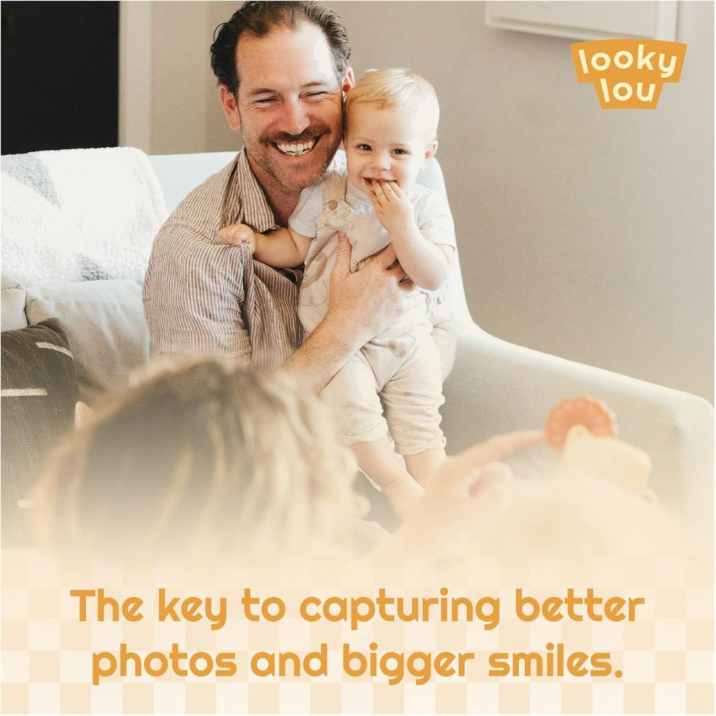 Looky Lou - Lion Rattle Phone Clip for Baby Pictures, Newborn Photography, Monthly Milestones, Photoshoot Props & First Birthdays - New Parent Gifts, Grandparent, Registry, Babies First Christmas