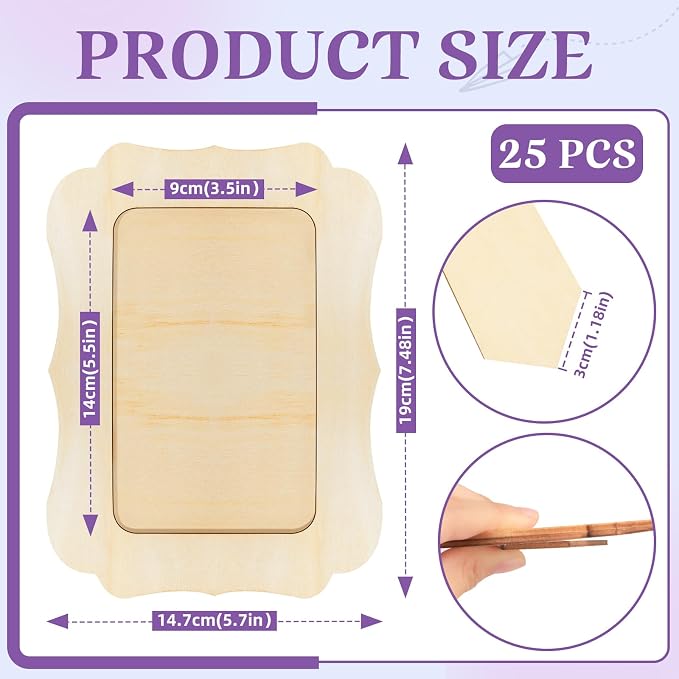 VOKOY 25 Pack Wooden Picture Frames
