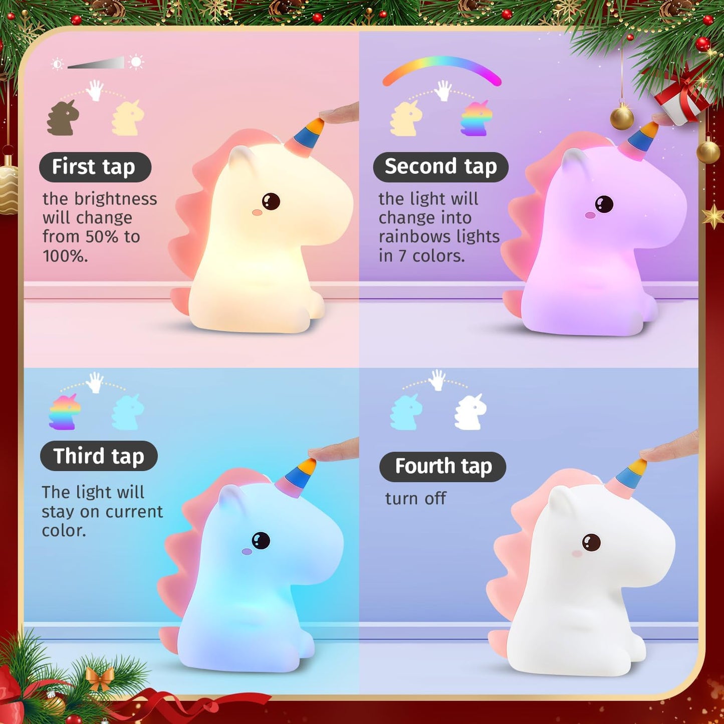One Fire 【Unicorns Gifts for Girls】 Unicorn Night Light for Kids, 16 Colors & Remote Control Baby Night Light, Rechargeable Unicorn Lamp Girls Night Light, Cute Gifts for Kids Gifts Teen Girl Gifts