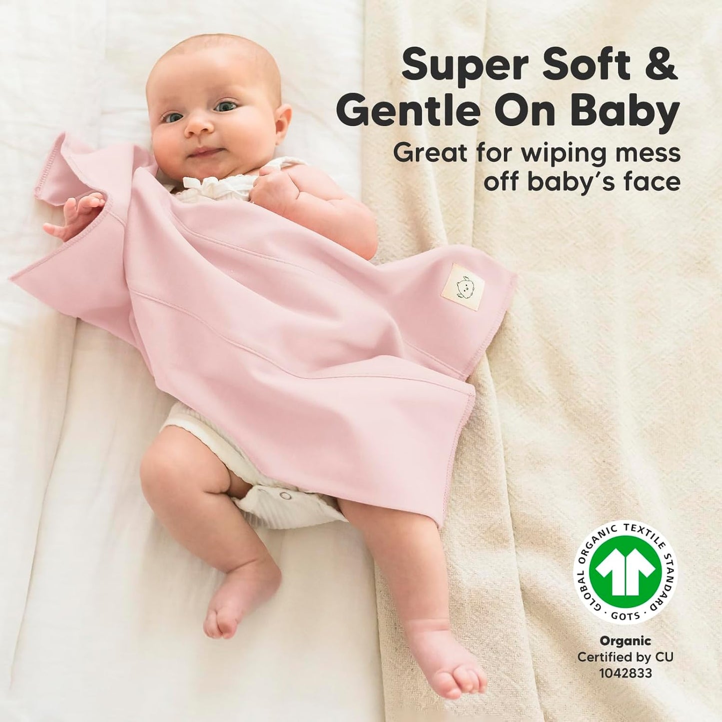 Organic Burp Cloths Baby Boy, Girl - 6-Pack Large Cotton Burping Cloths for Babies, Spit Up Rags, Super Absorbent, Ultra Soft Newborn Rag, Gender Neutral, Machine Washable, Durable (Embrace)