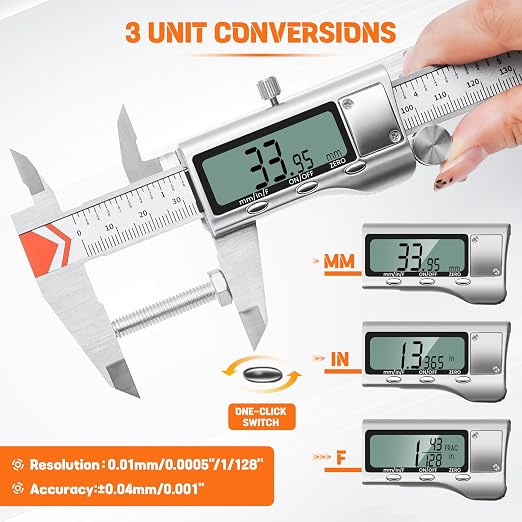 HARDELL 12" Digital Caliper, All-Metal Electronic Micrometer