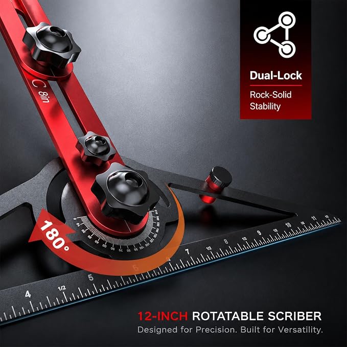 Stair Tread Template Tool, Dual-Lock Adjustable Stair Gauge | 8-60 in