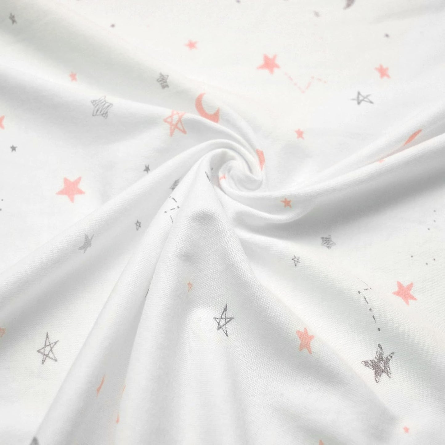 American Baby Company 2 Pack Printed 100% Cotton Knit Fitted Contoured Changing Table Pad Cover - Compatible with Mika Micky Bassinet, Pink Stars and Zigzag, for Boys and Girls